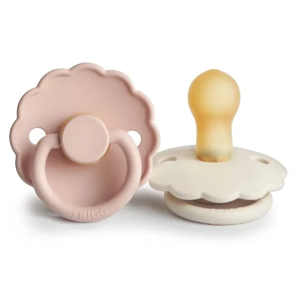 Mushie FRIGG Daisy Natural Rubber Pacifier 0-6 Months - Blush/Cream