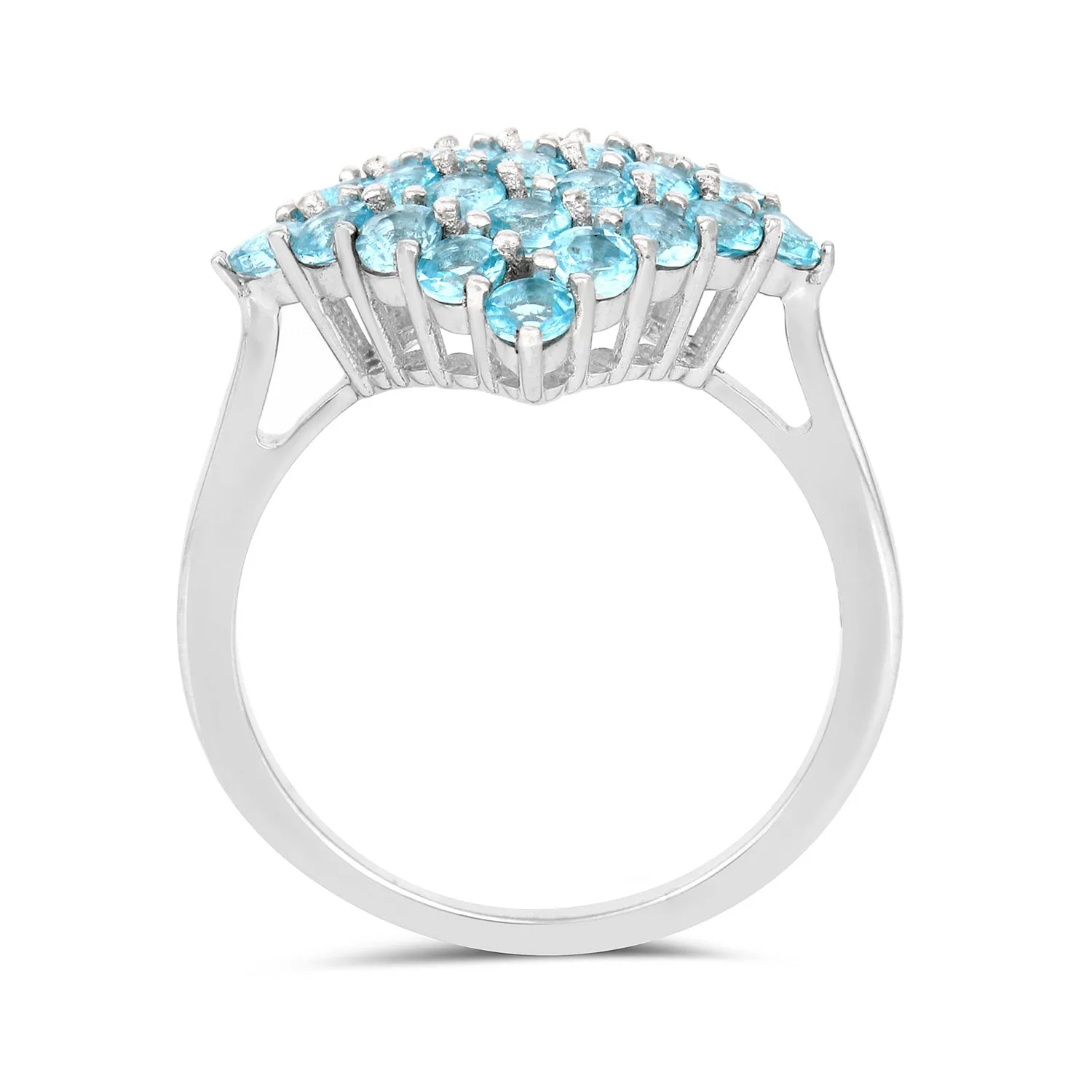 Natural Blue Paraiba Apatite Cluster Ring