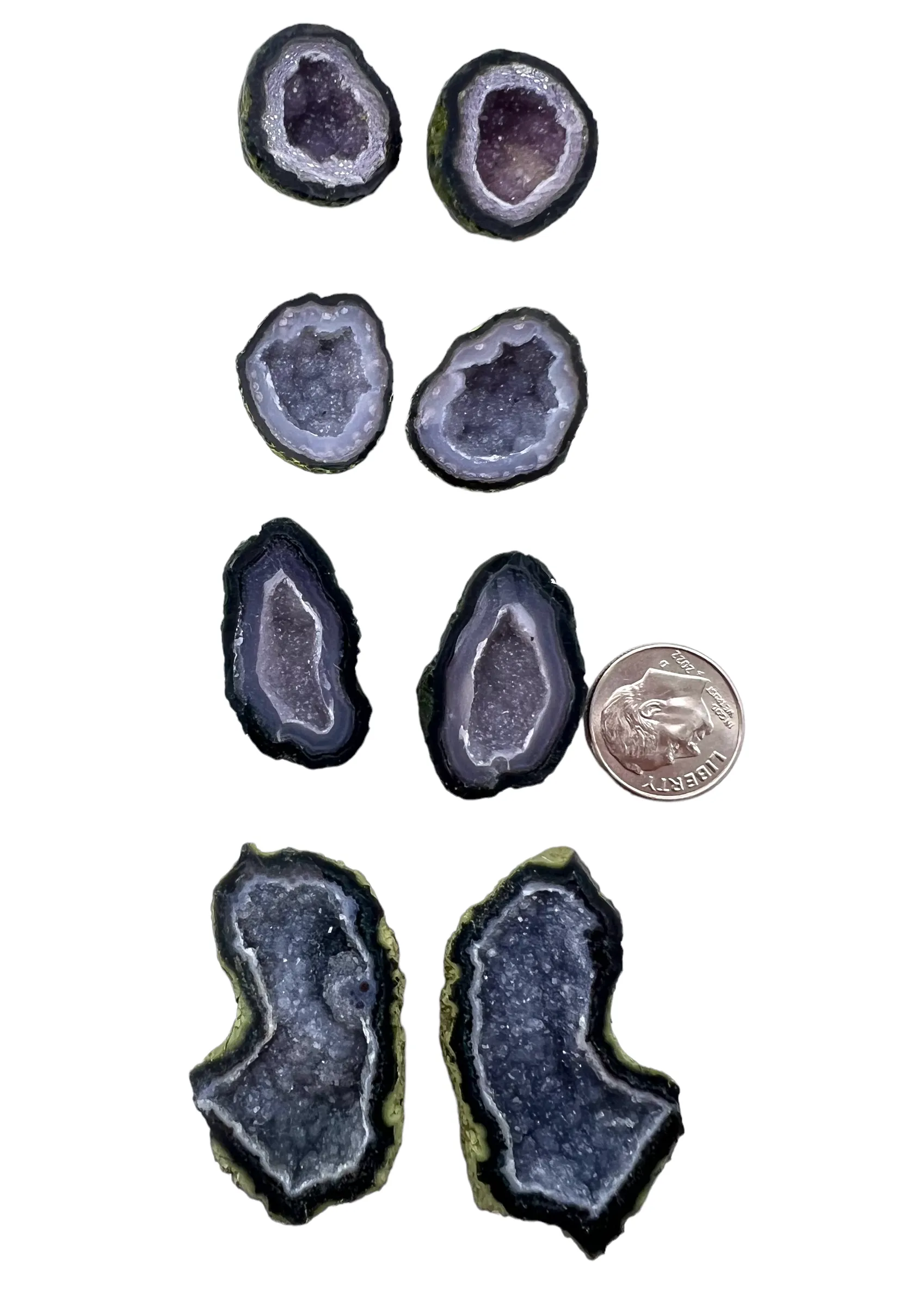 Natural Geode Druzy Pairs From Brazil (Select One Pair)