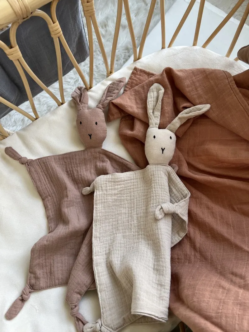 Newborn Baby Gauze Comforting Towel Baby Sleeping Doll Cotton Cute Rabbit Comforting Blanket