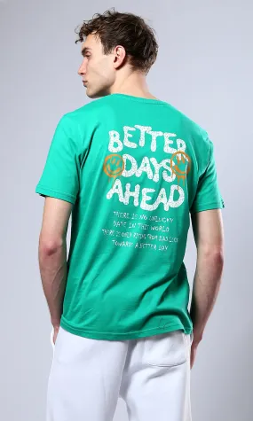 O179021 Light Green Better Days Short Sleeves Tee