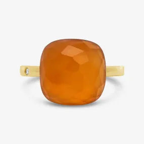 Orange Agate and Inlay Diamond Ring