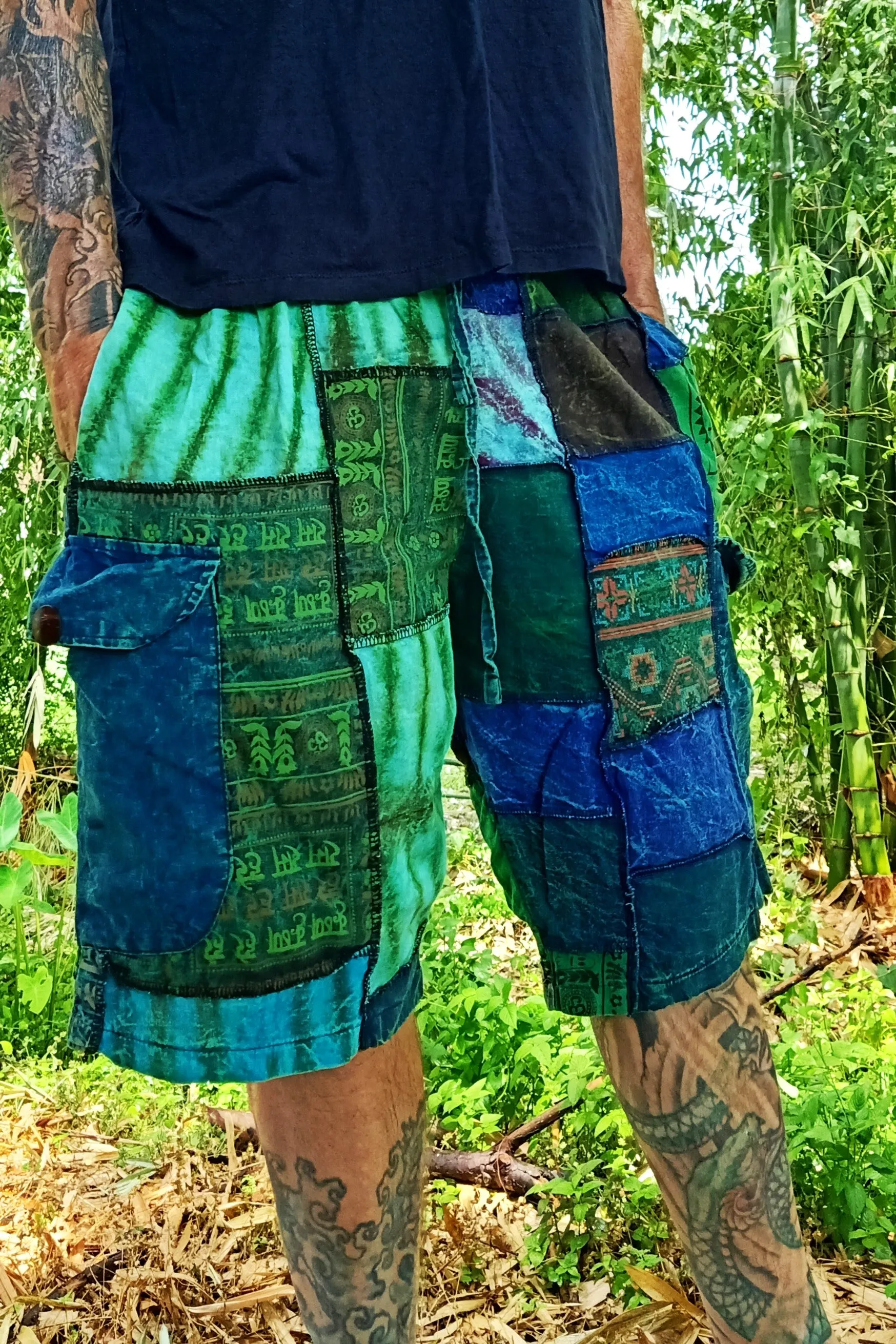 Patchwork Cargo Shorts