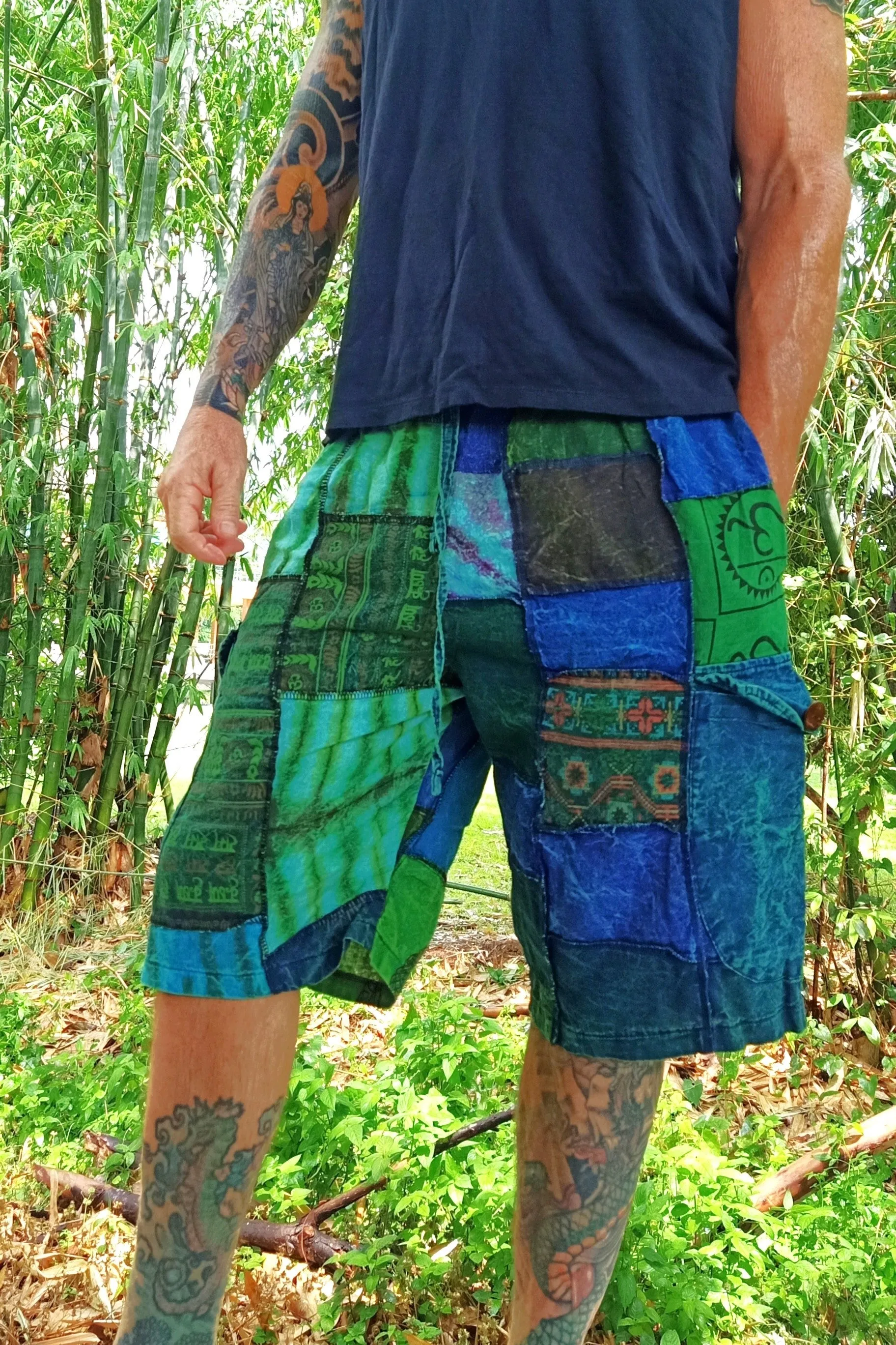 Patchwork Cargo Shorts