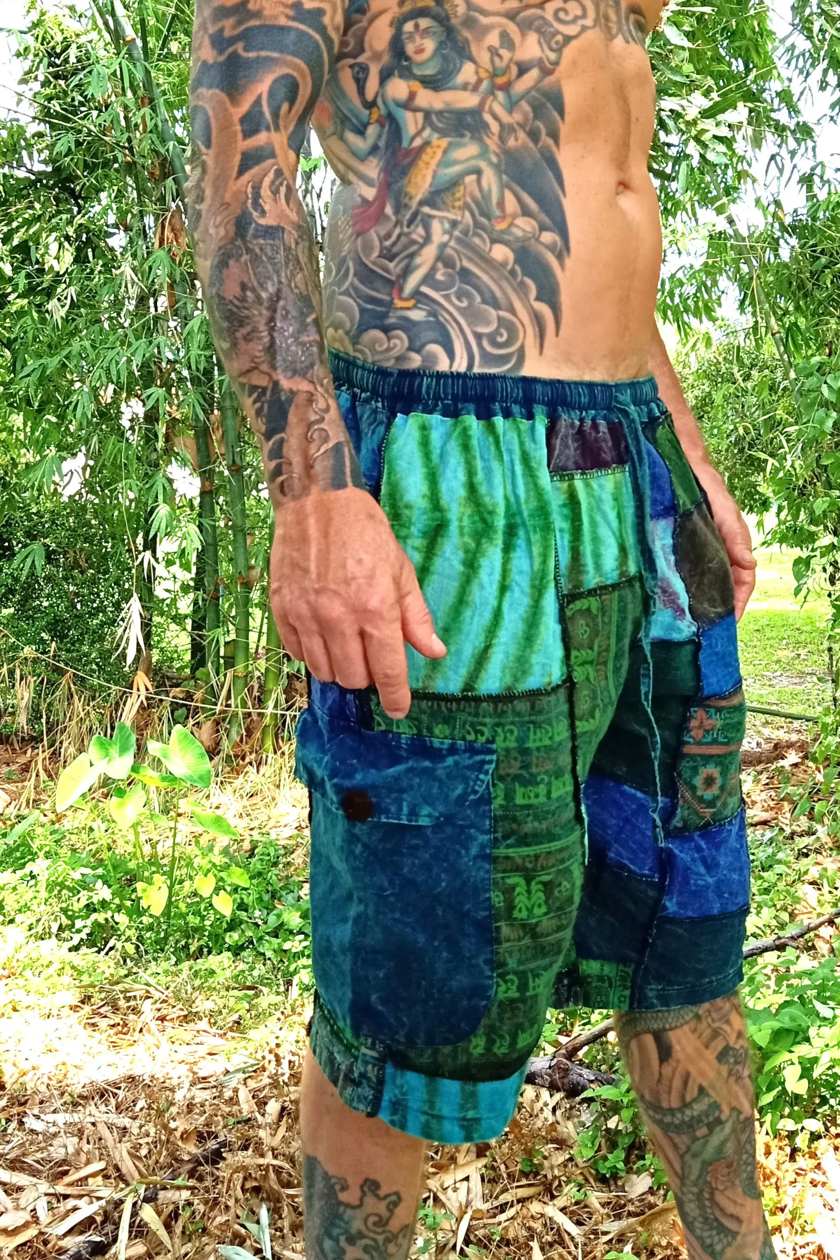 Patchwork Cargo Shorts