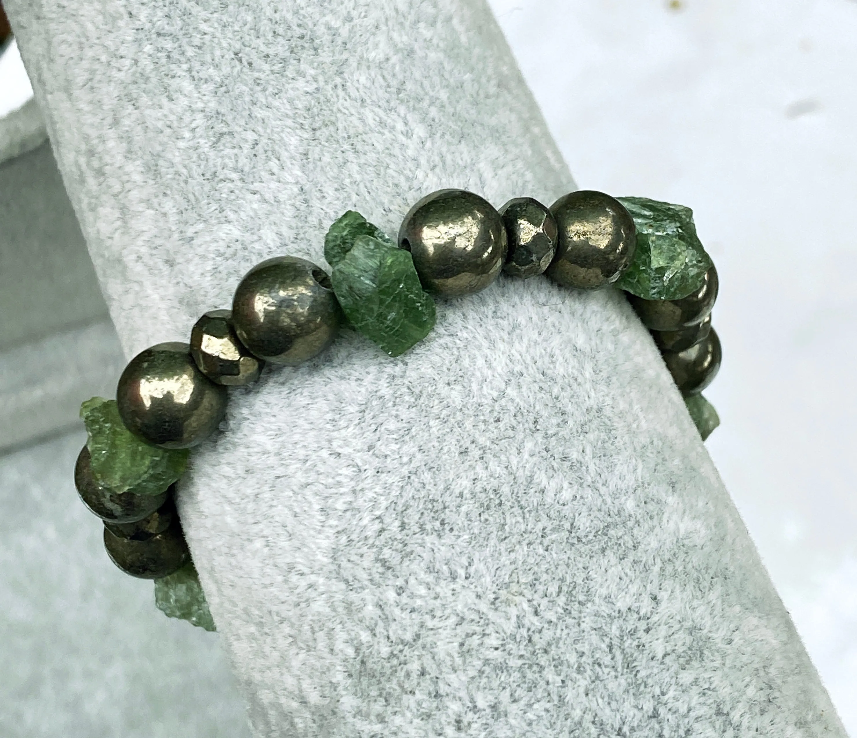 Peridot and Pyrite Bracelet