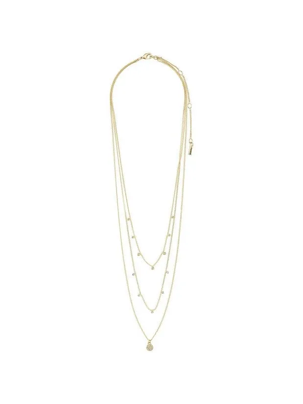 PILGRIM Chayenne Crystal Layered Necklace