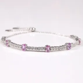 Pink Sapphire Adjustable Bracelet