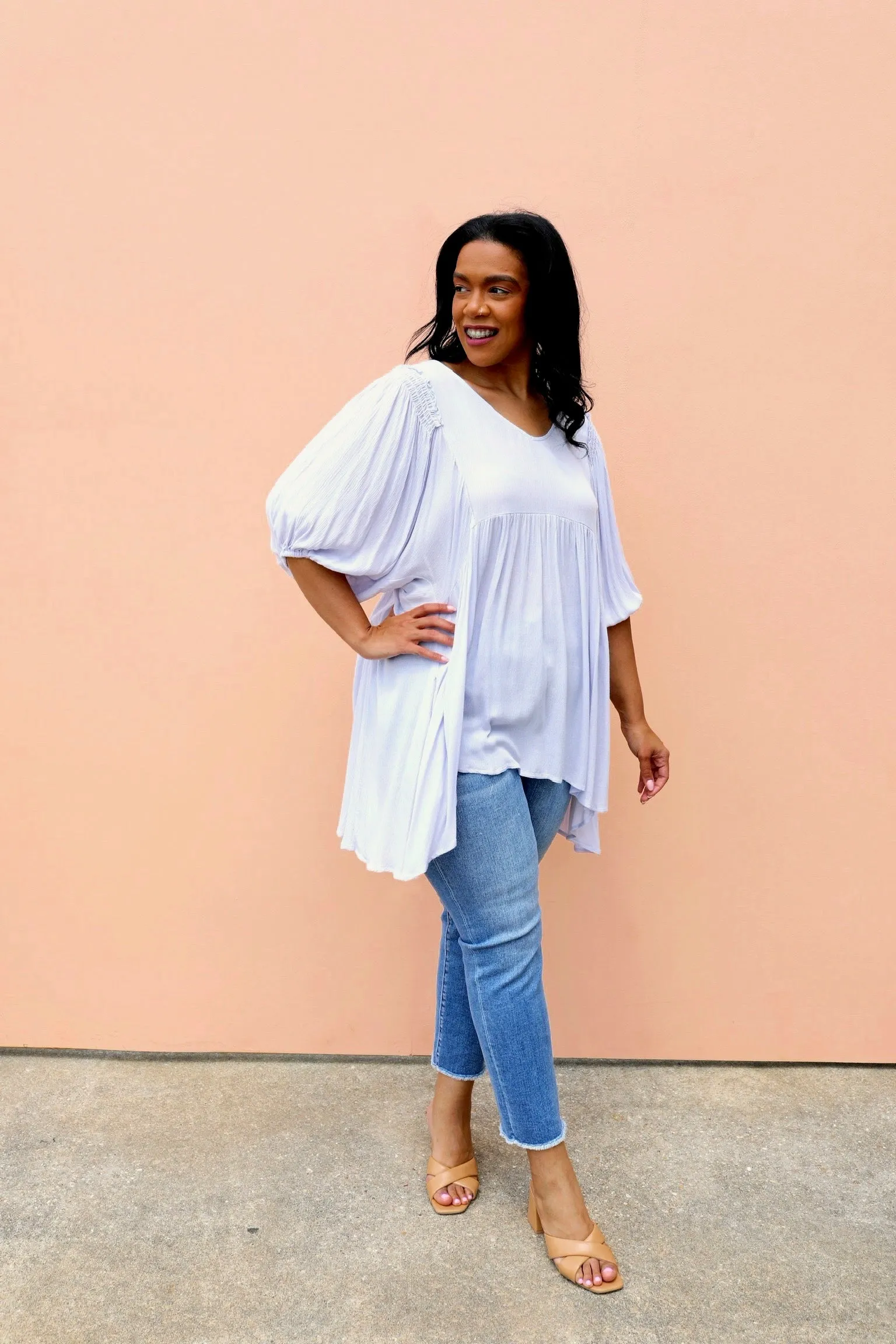 PLUS SIZE Cutting It Close Lavender Top