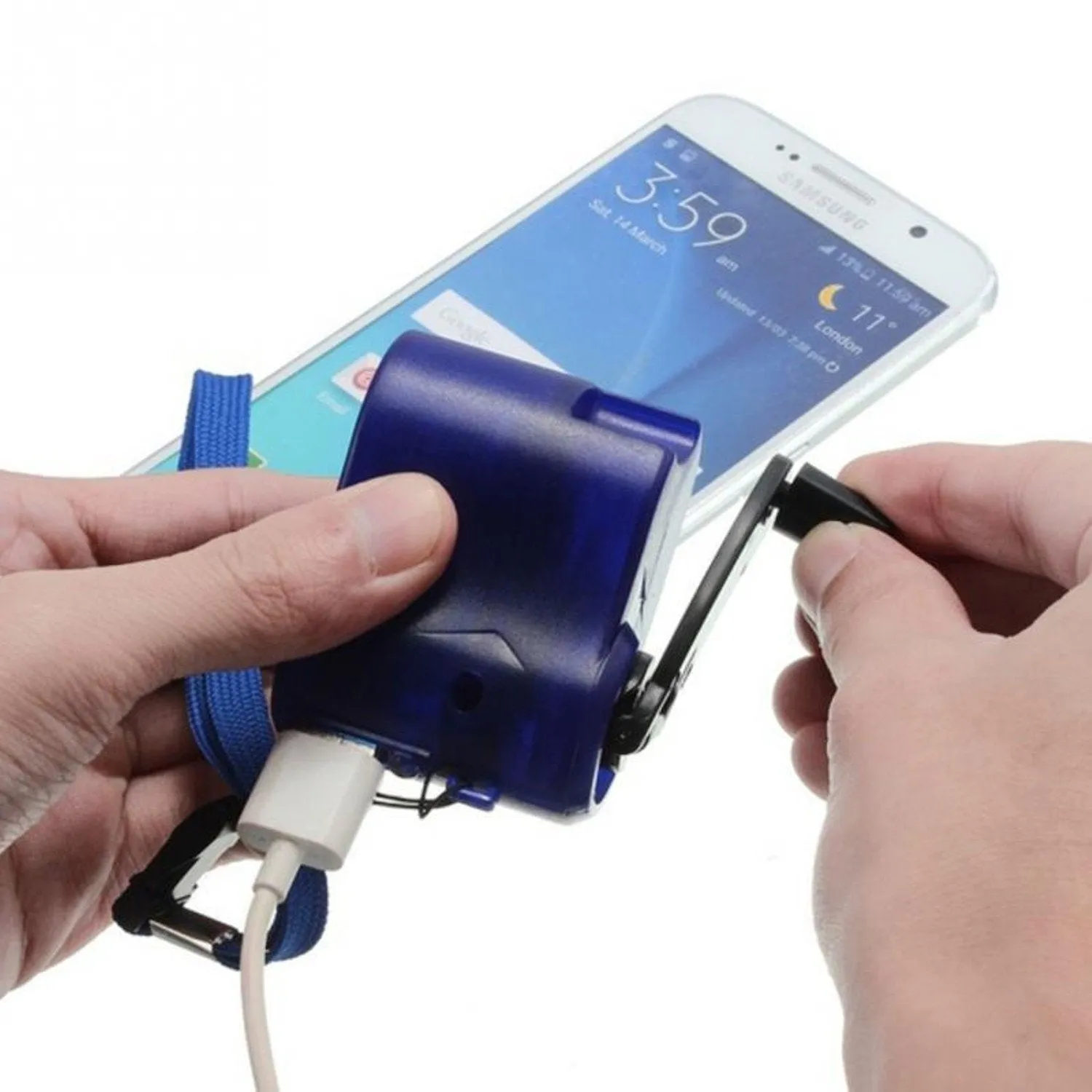 Portable Hand Power Dynamo Hand Crank USB Charging