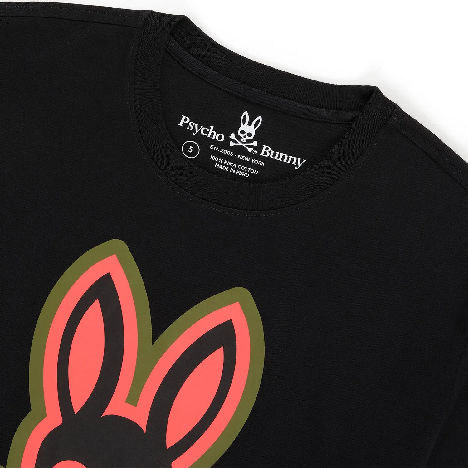 Psycho Bunny Mens Patchin Graphic Tee - Black