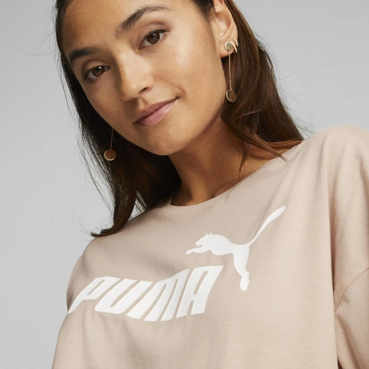 PUMA WOMEN'S ESSENTIAL PINK RELAXED CROP TEE