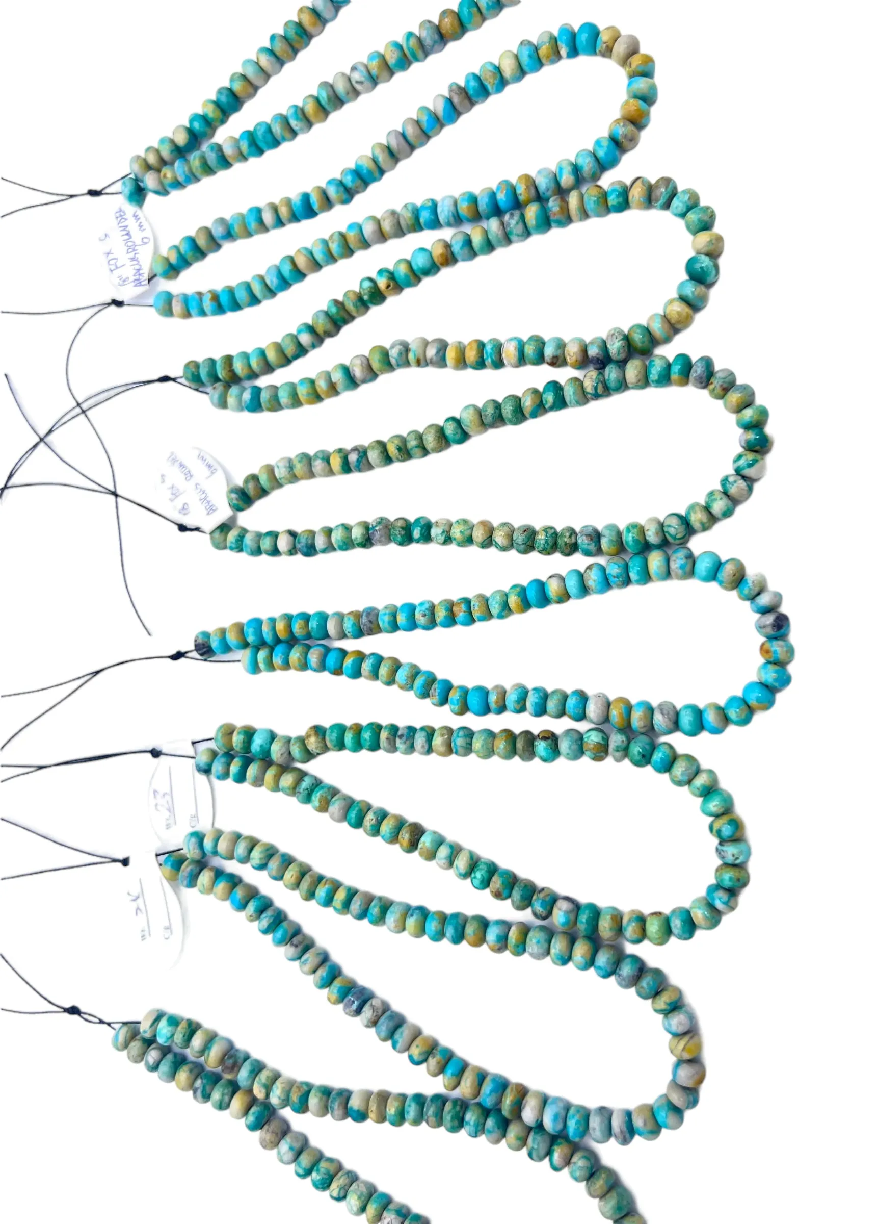 RARE Nevada Fox Turquoise 6mm Rondelle Beads, 9 inch strand