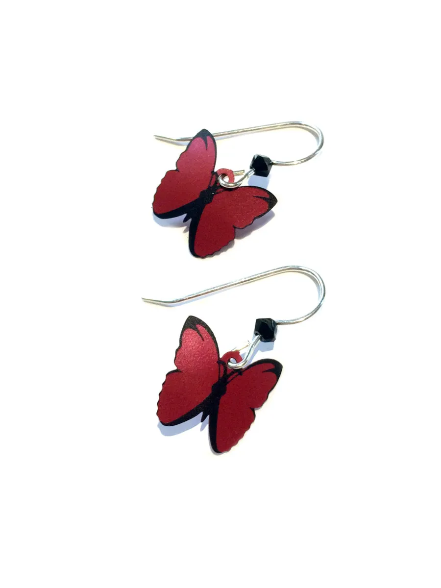 Red Lacewing Butterfly Dangles by Sienna Sky