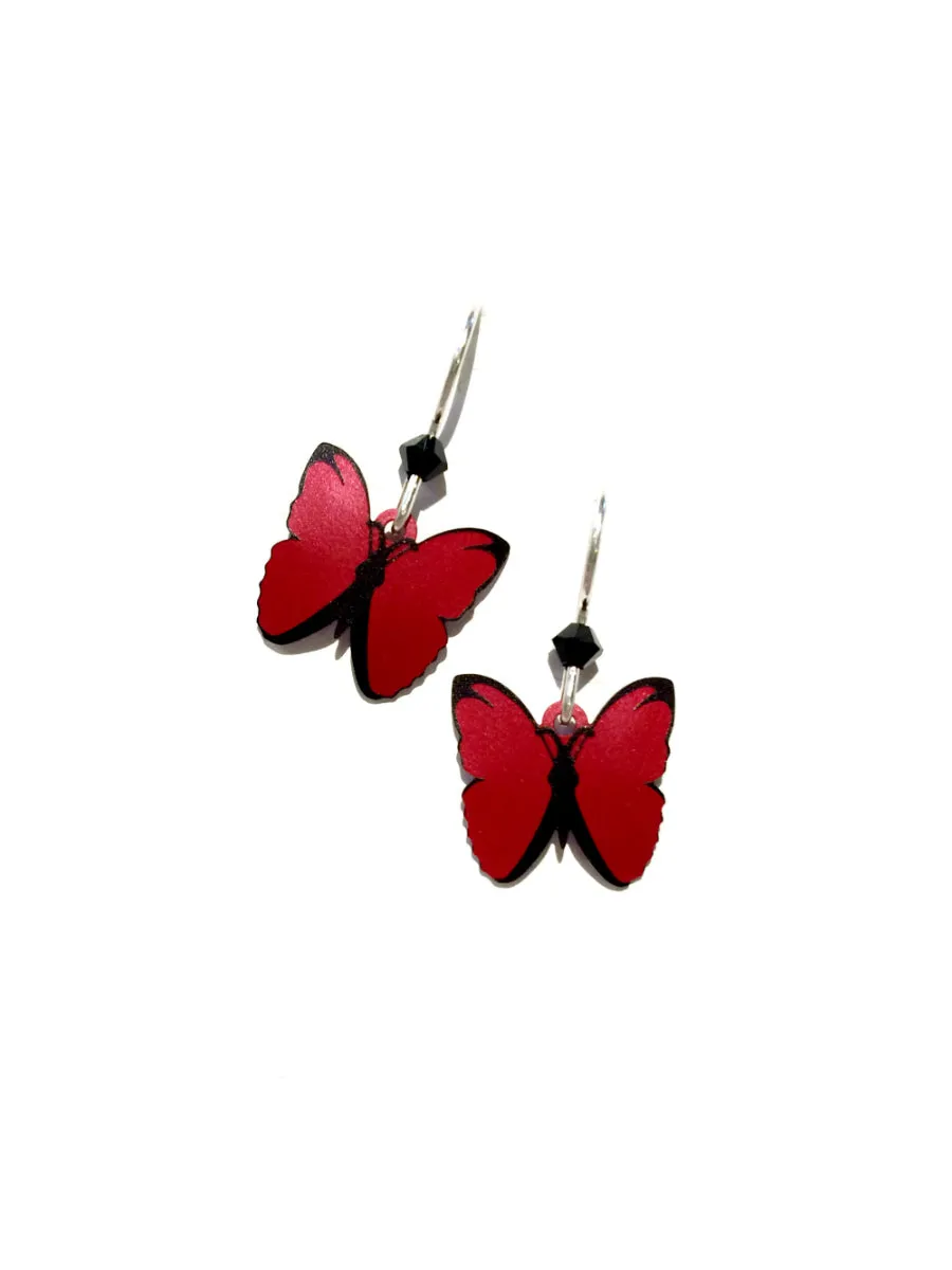 Red Lacewing Butterfly Dangles by Sienna Sky