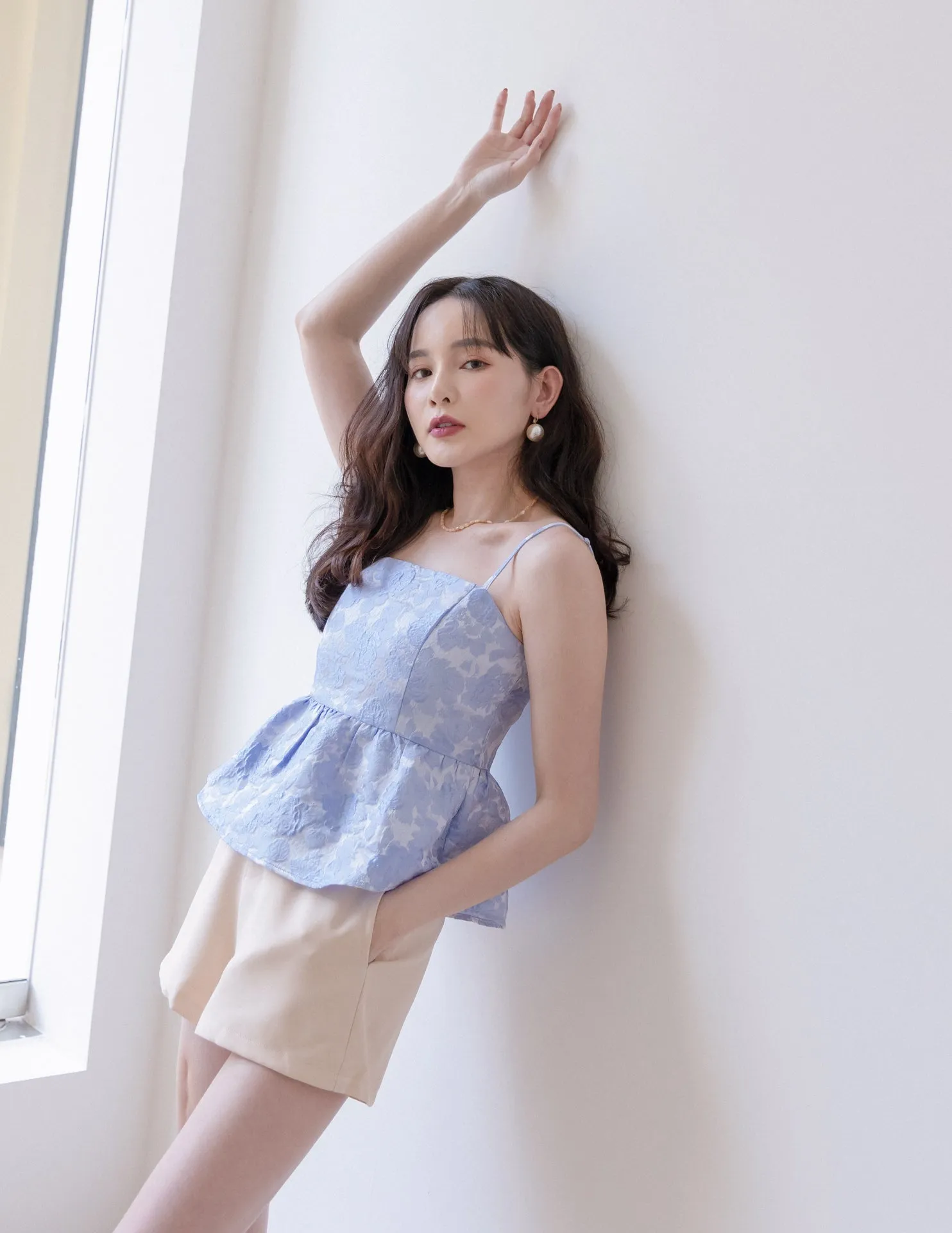 Rei Jacquard Top in Periwinkle