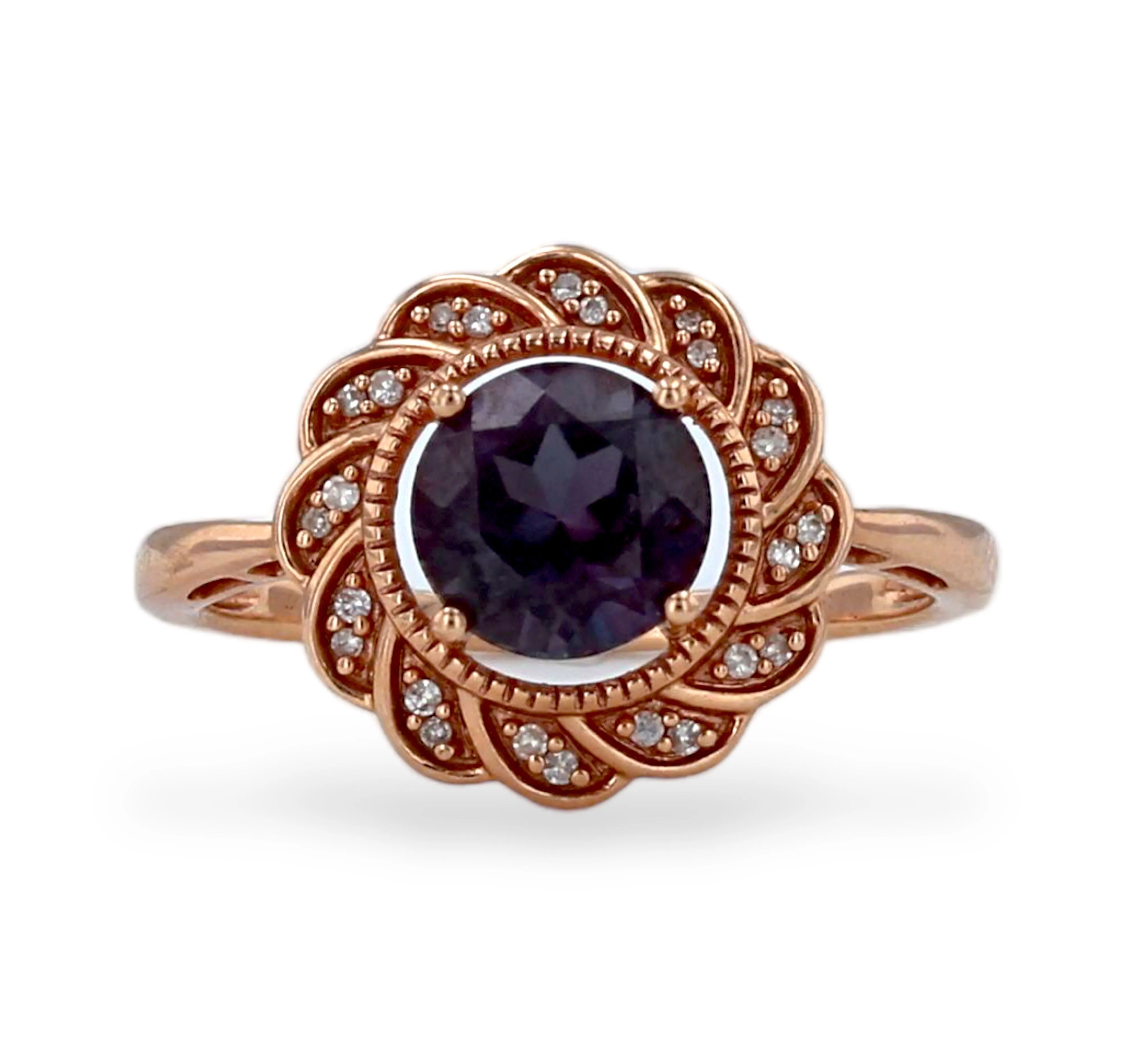 Rose gold 10k rosette Alexandria ring