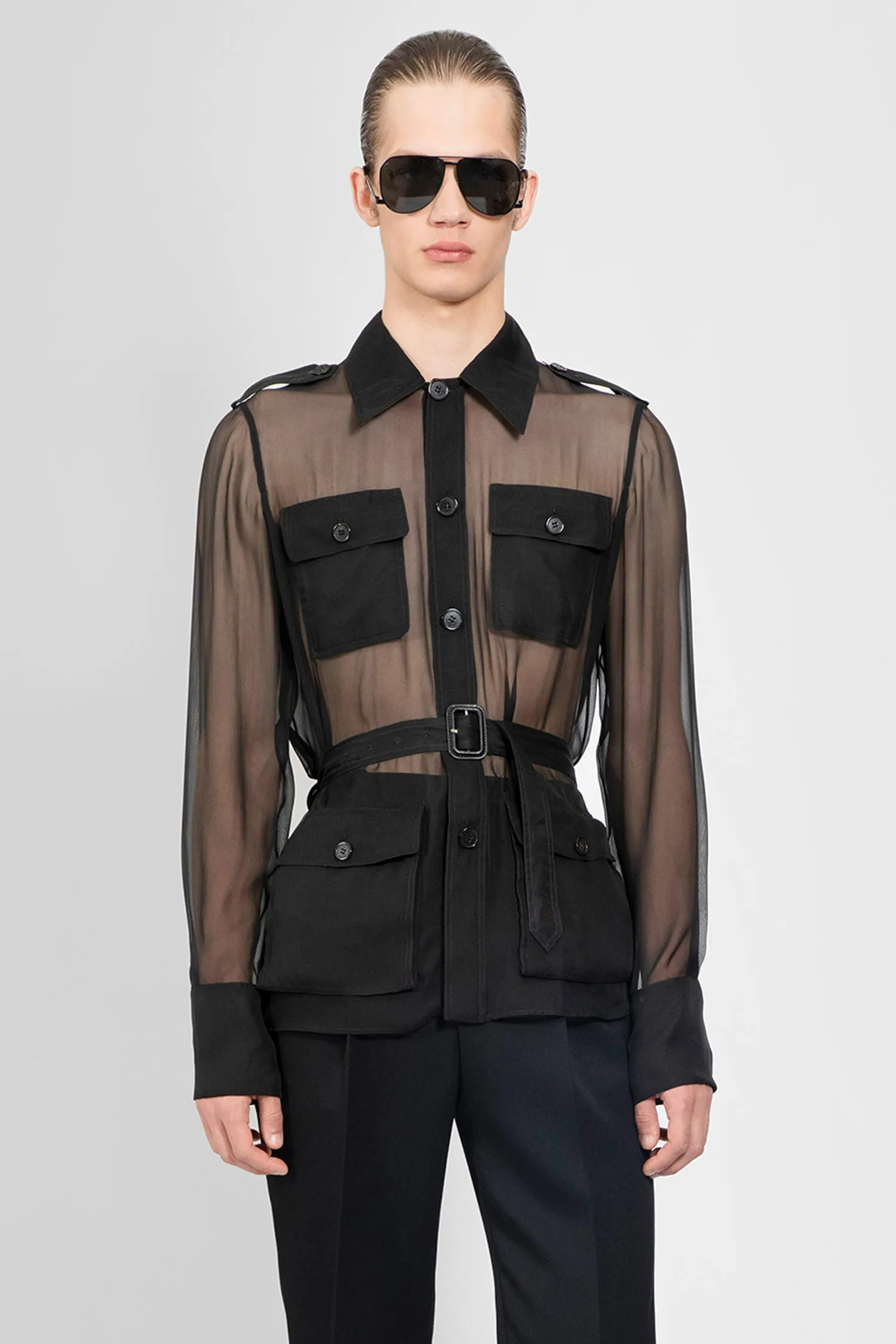 SAINT LAURENT MAN BLACK SHIRTS