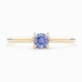 Sara Ring 4.5mm 0.45ct Blue Umba Sapphire 14K Yellow Gold (One of a kind)