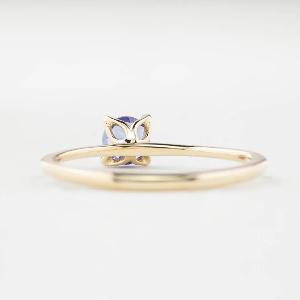 Sara Ring 4.5mm 0.45ct Blue Umba Sapphire 14K Yellow Gold (One of a kind)