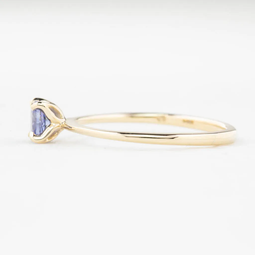 Sara Ring 4.5mm 0.45ct Blue Umba Sapphire 14K Yellow Gold (One of a kind)