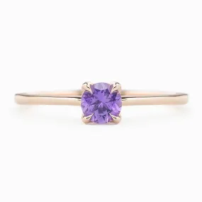 Sara Ring 4.5mm 0.45ct Purple Umba Sapphire 14K Rose Gold (One of a kind)