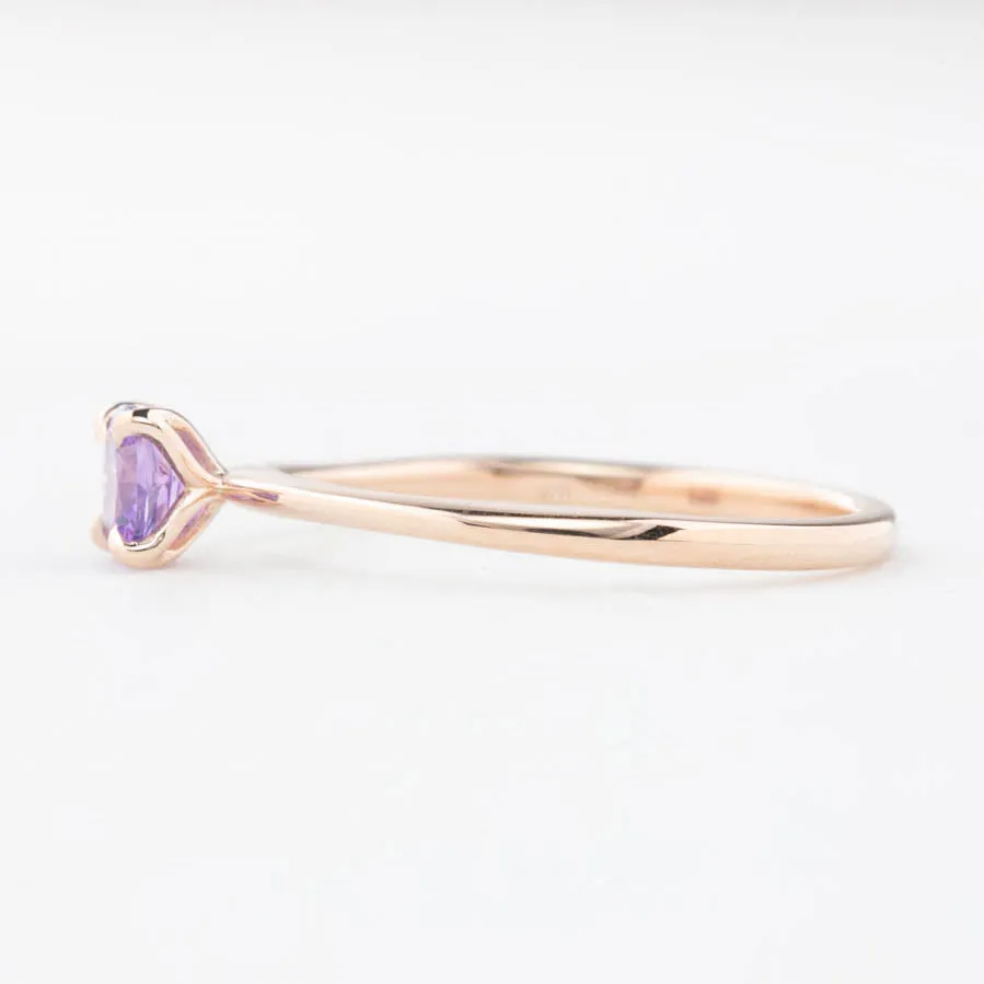 Sara Ring 4.5mm 0.45ct Purple Umba Sapphire 14K Rose Gold (One of a kind)