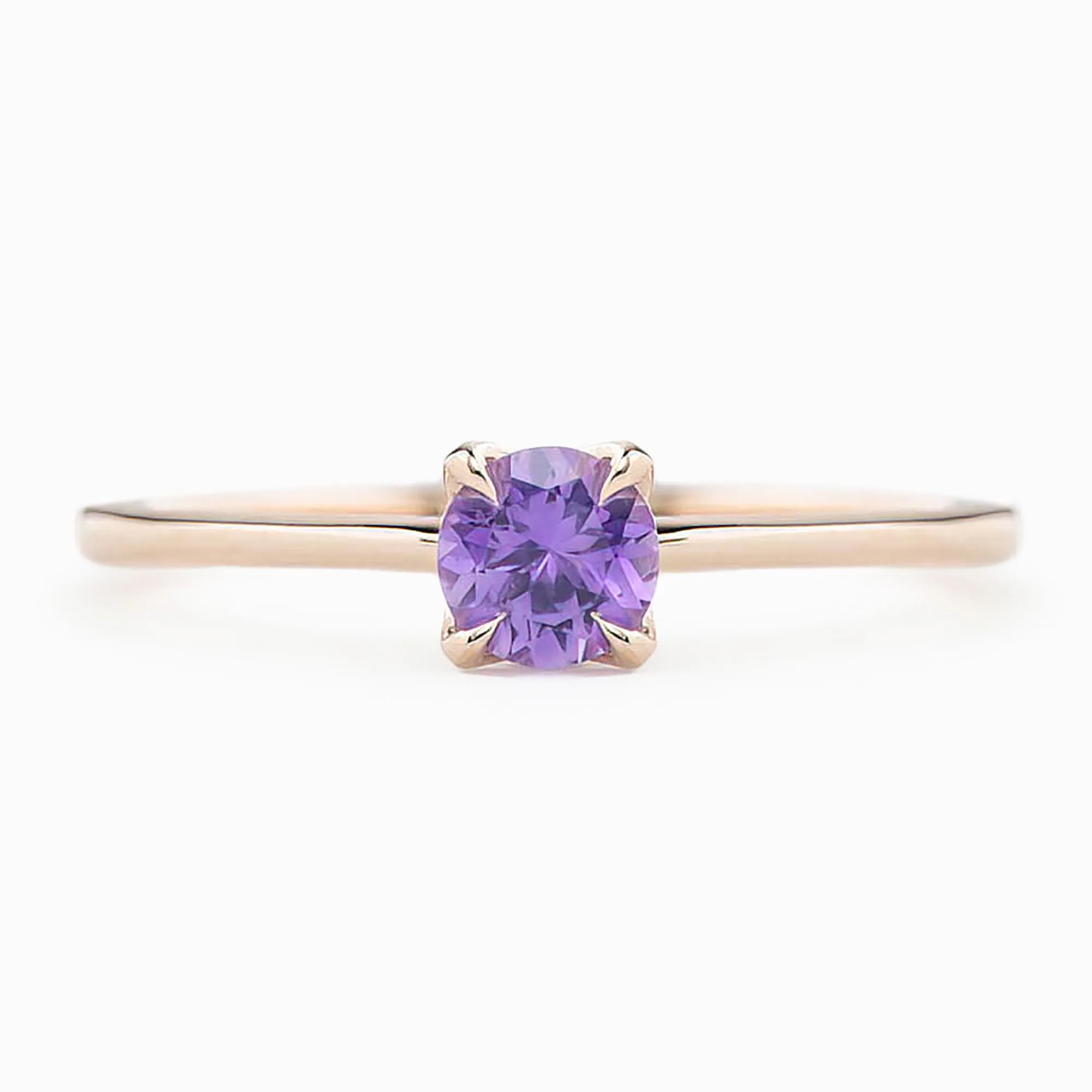 Sara Ring 4.5mm 0.45ct Purple Umba Sapphire 14K Rose Gold (One of a kind)