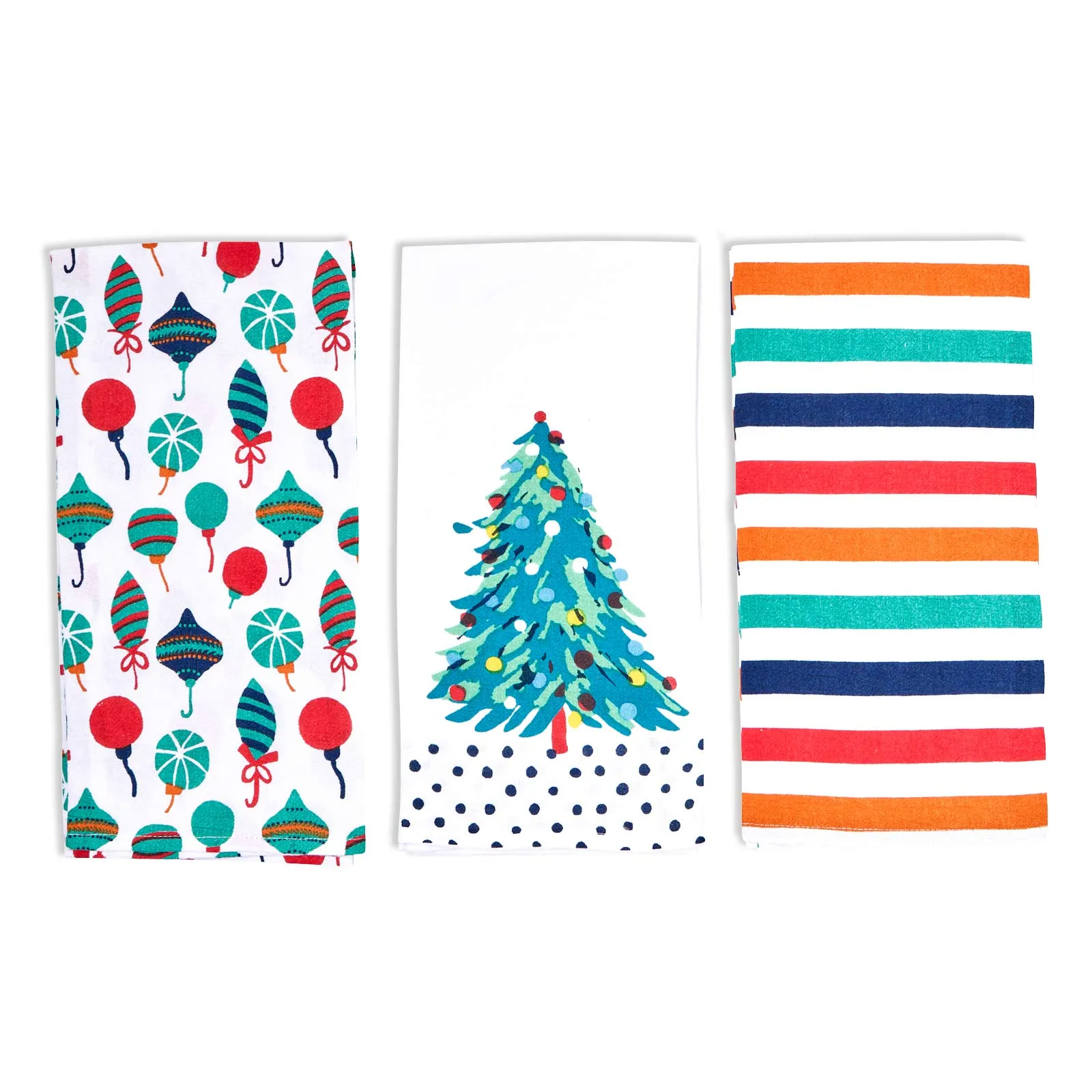 Set of 3 Seasonal Cotton Kitchen Towels - Perfect for Holiday Cheer