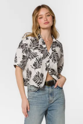 Shaymarie Black White Palm Shirt