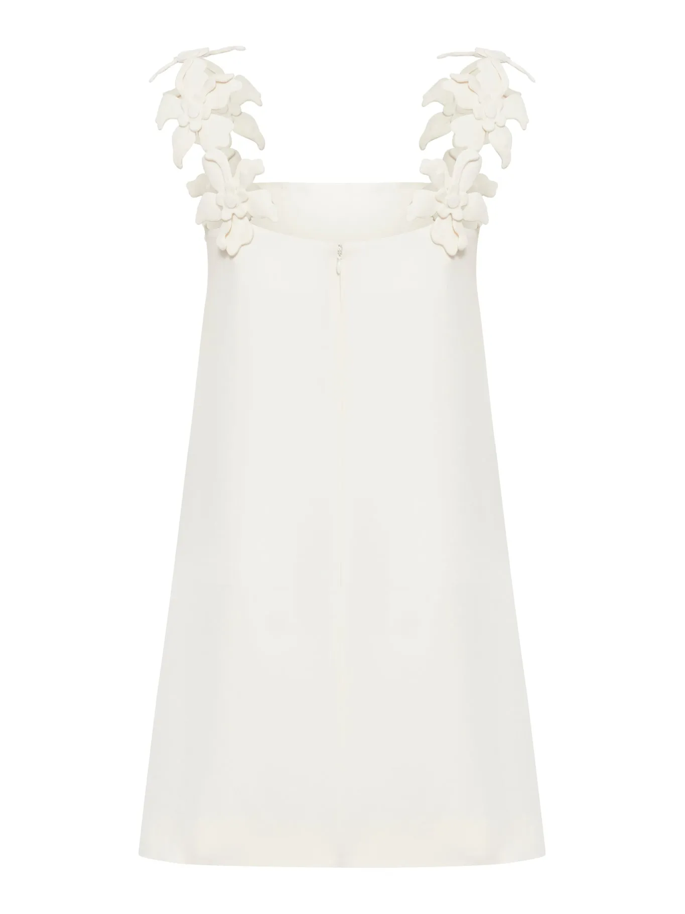 SHORT DRESS with straps IN EMBROIDERED CREPE COUTURE