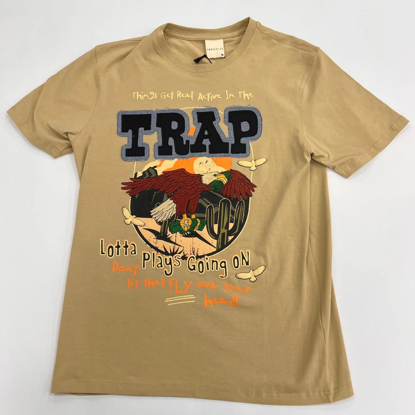 SMOKE RISE Trap Graphic Patch T-Shirt