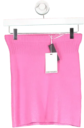 SOMETHINGNEW Pink Chloe Frater Knit Skirt UK S