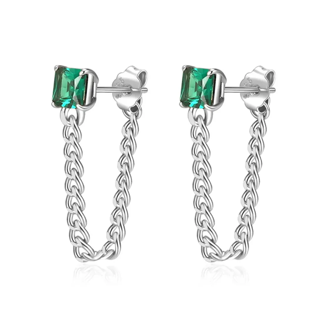 Square Cuban Chain Earring