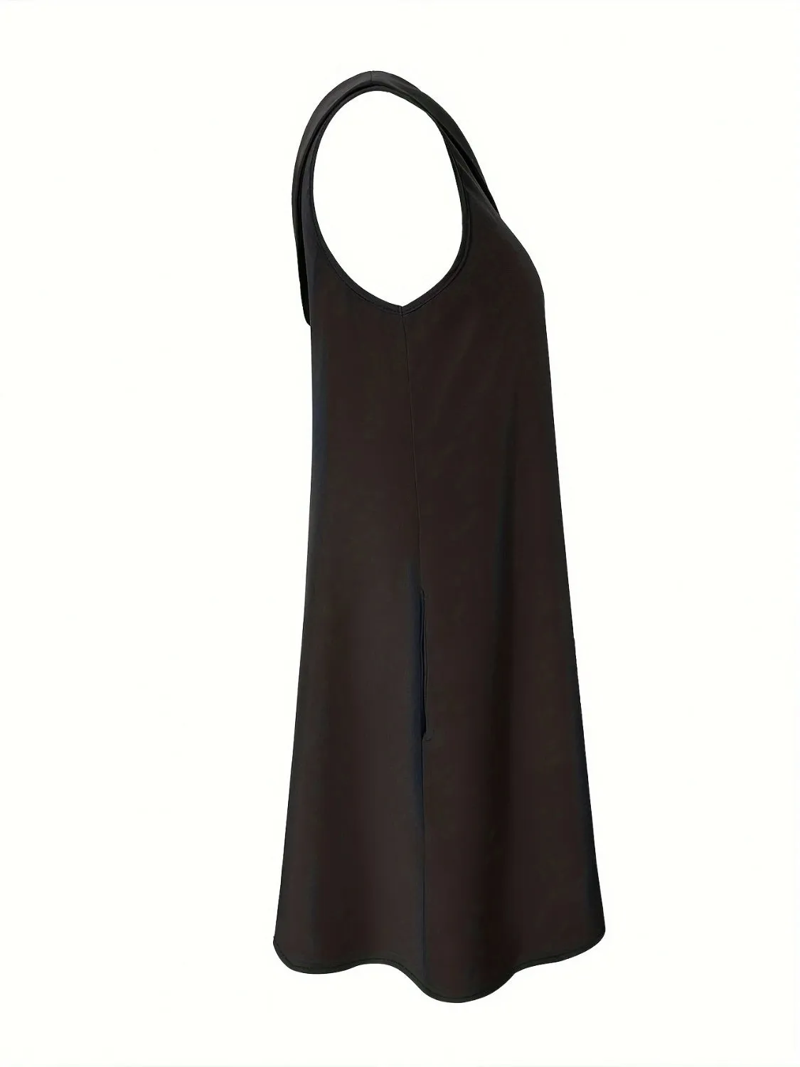 Sunset Vacation Asymmetrical Neck Sleeveless Mini Dress