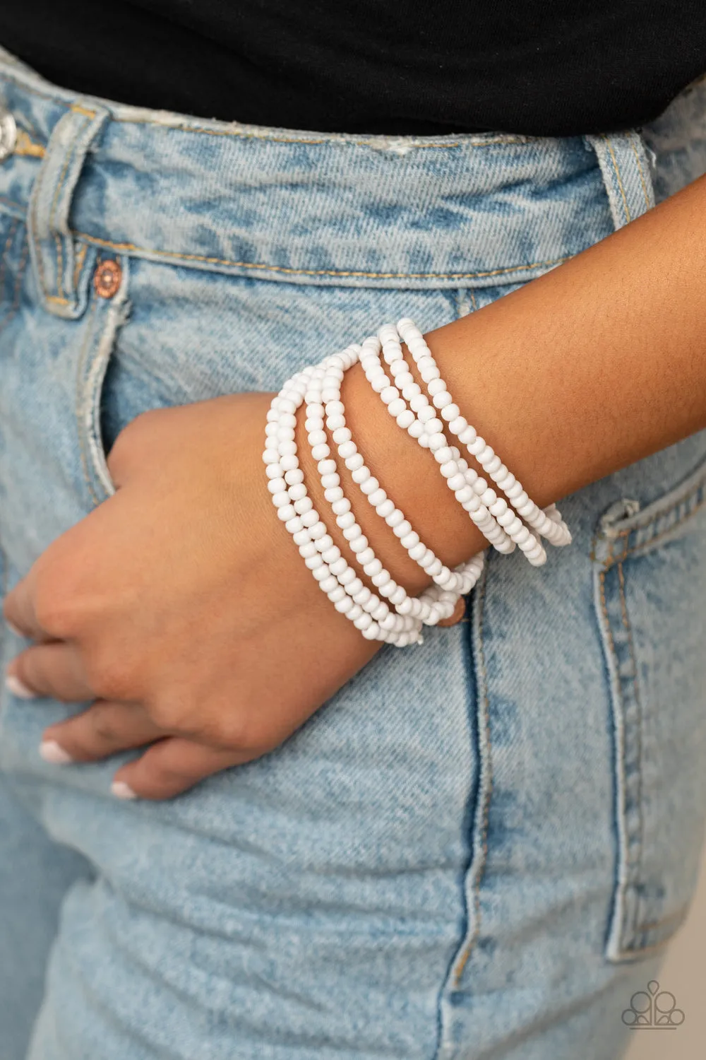 Thank Me LAYER - White Paparazzi Bracelet