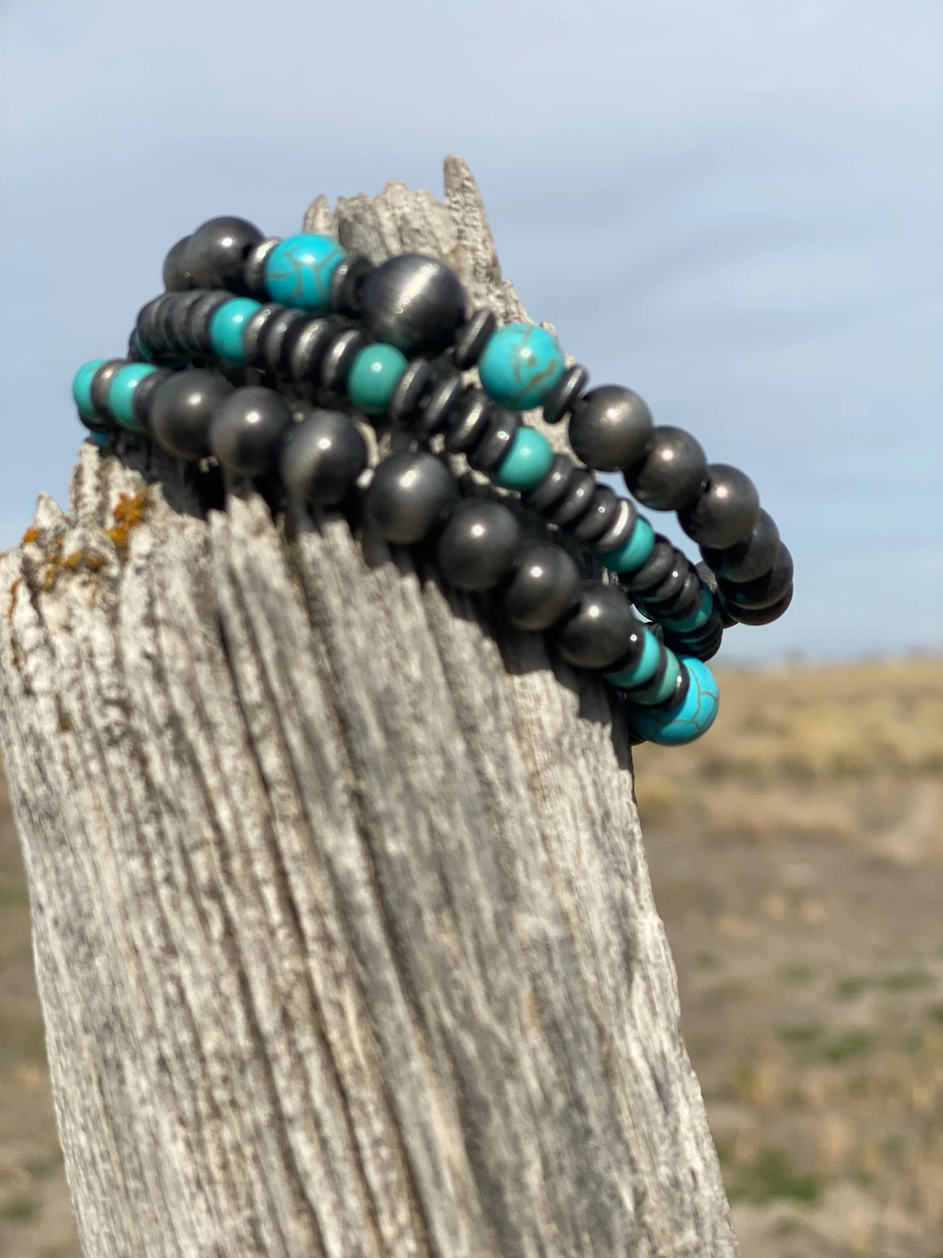 The Holiday Turquoise Stack Bracelet Set