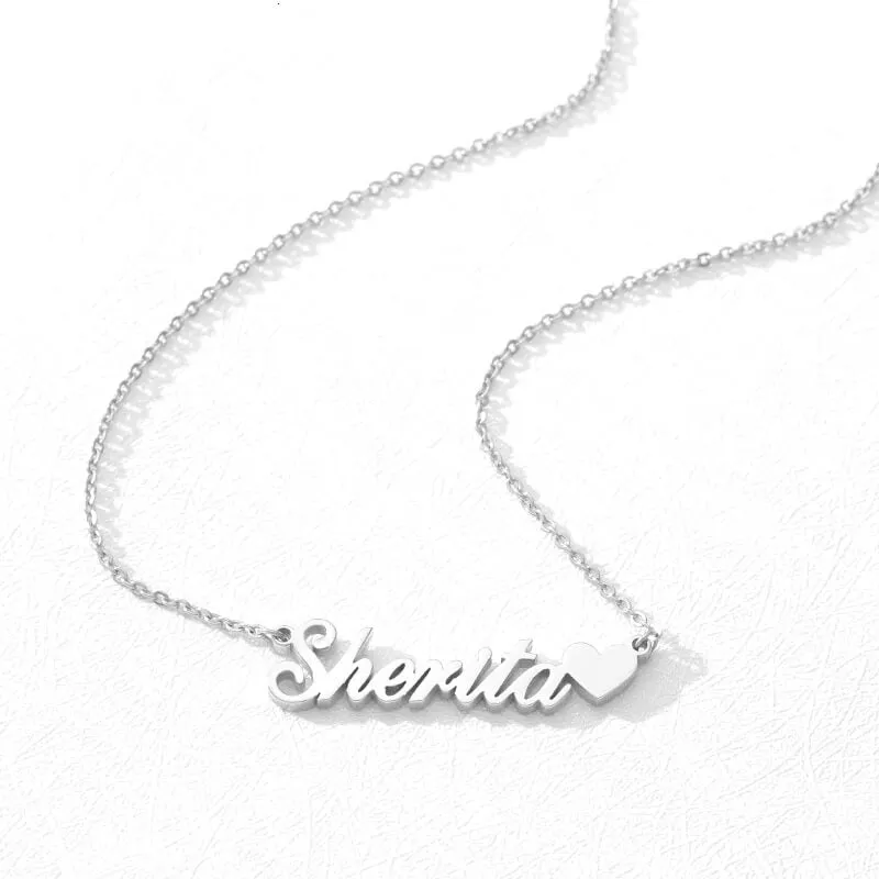 Tiny Heart Name Necklace