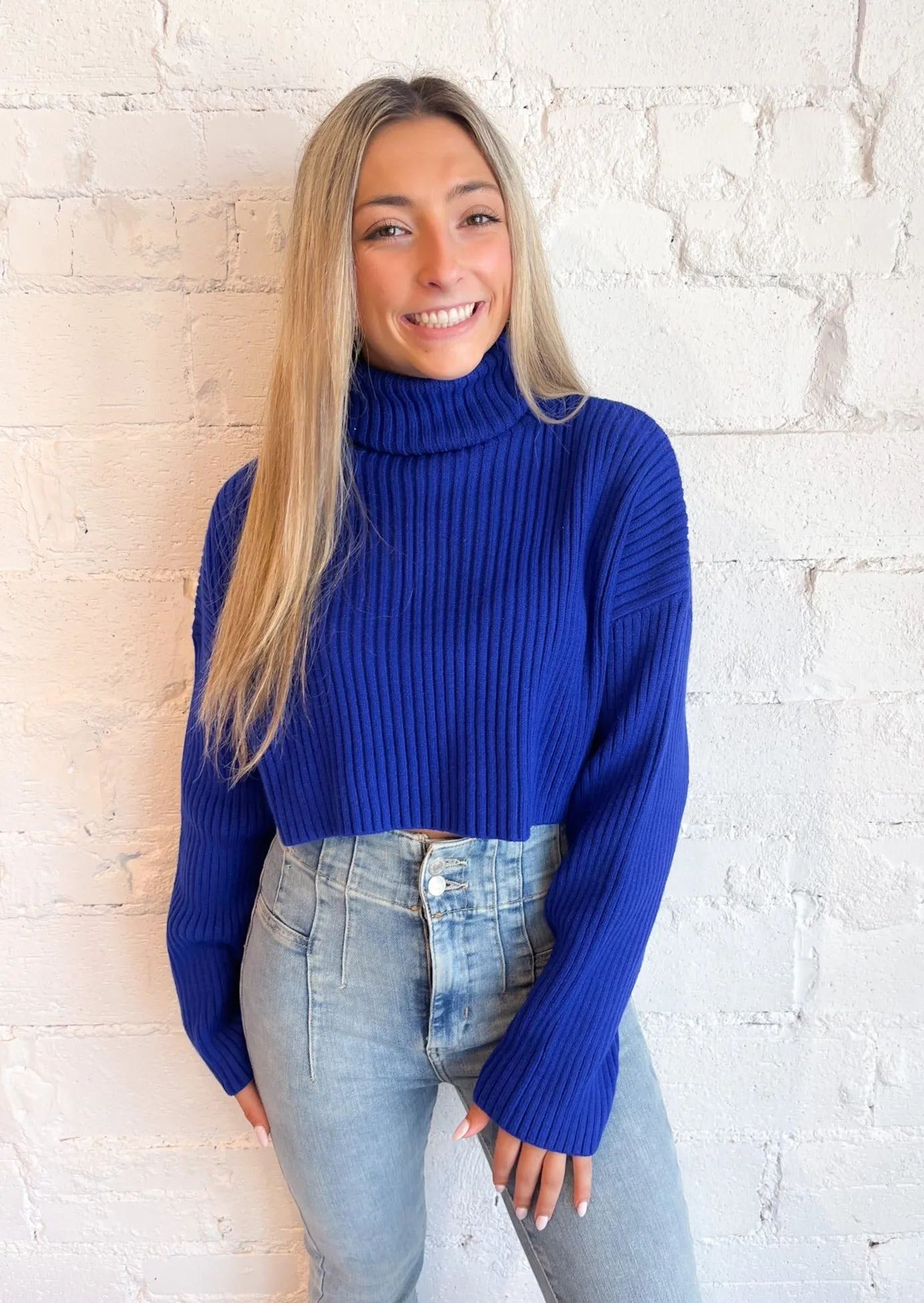 Toasty Babe Turtleneck Crop Sweater