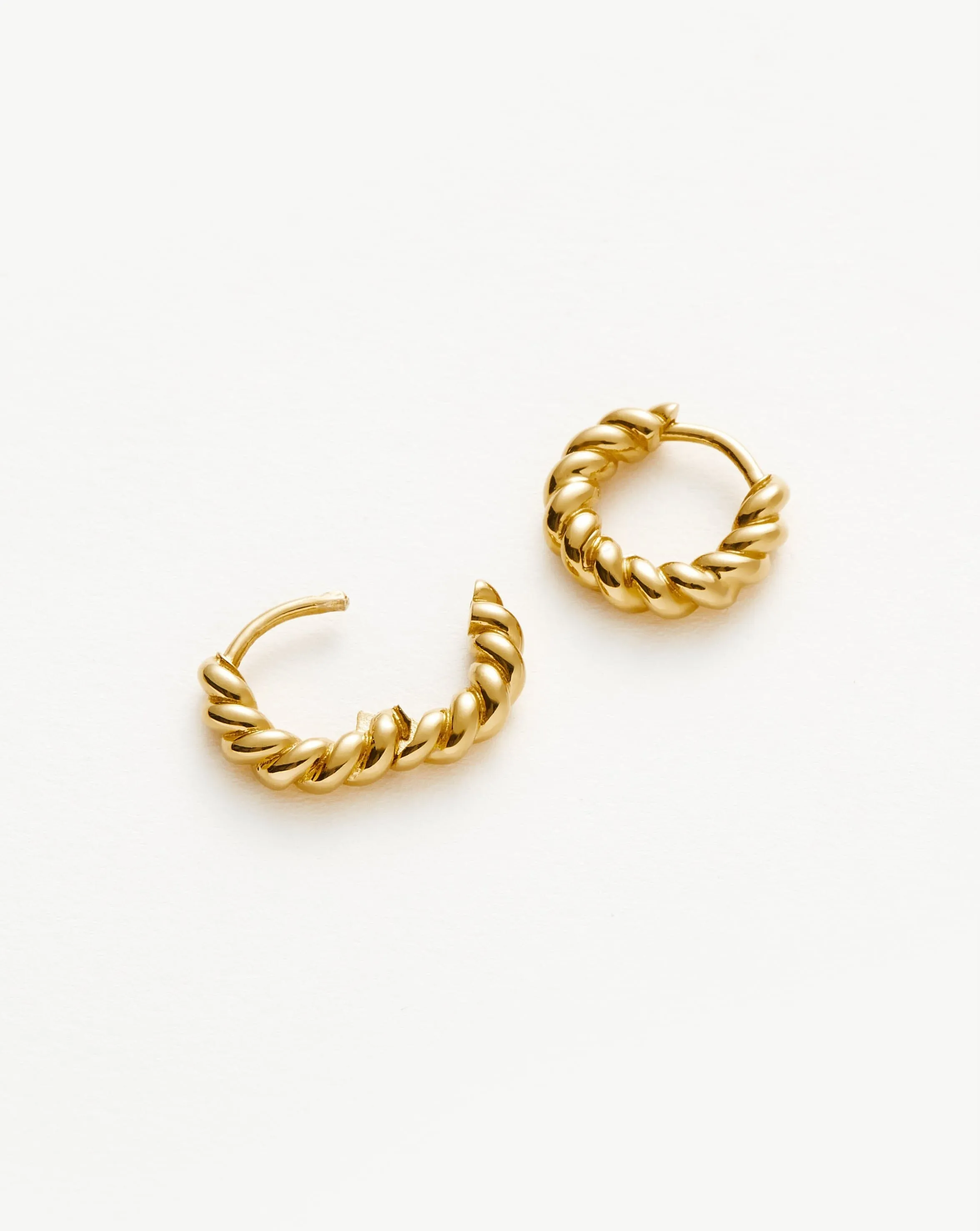 Twisted Helical Huggies | 18ct Gold Plated Vermeil