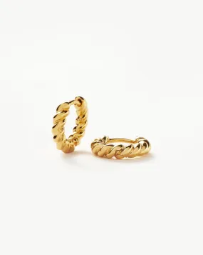 Twisted Helical Huggies | 18ct Gold Plated Vermeil