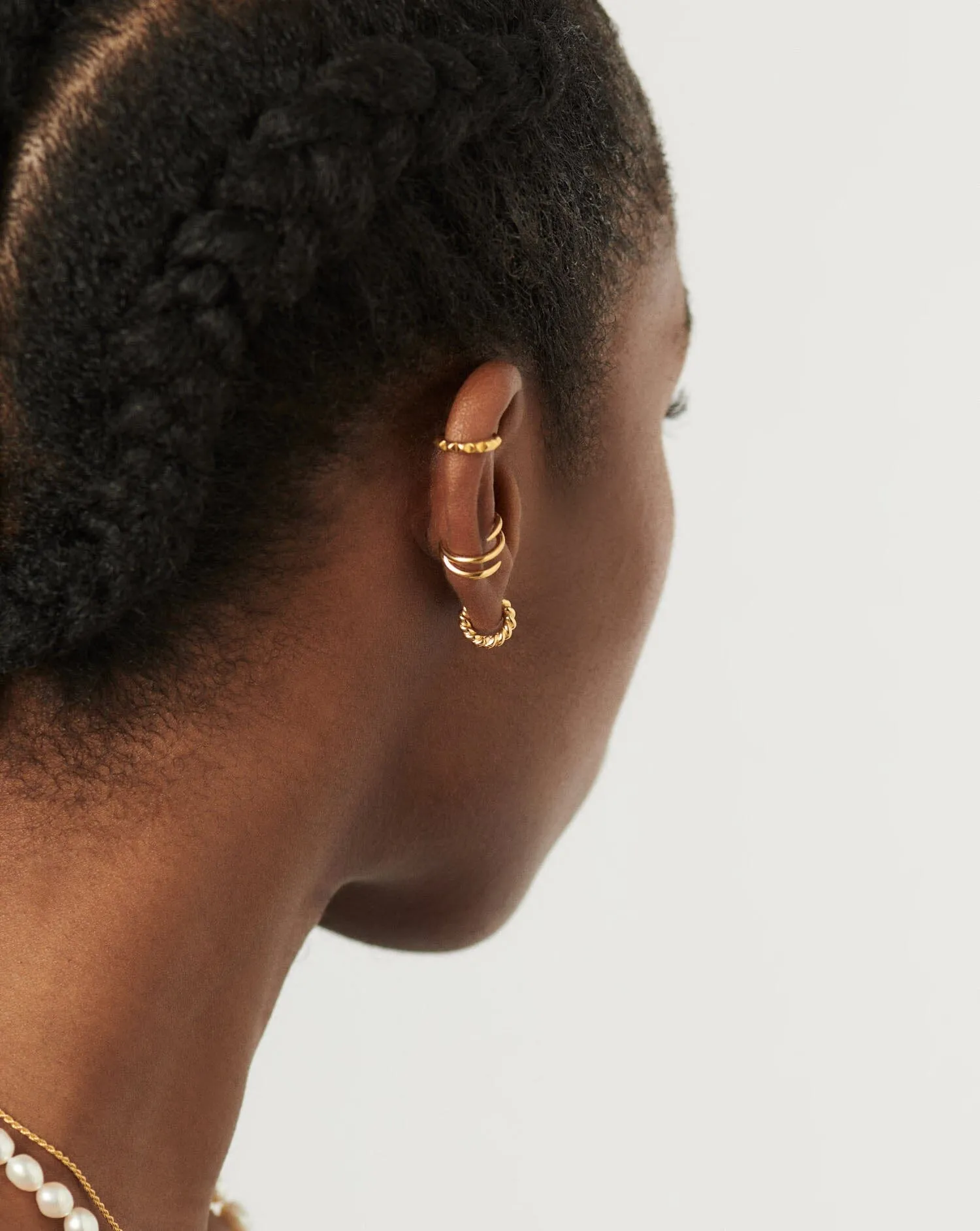 Twisted Helical Huggies | 18ct Gold Plated Vermeil