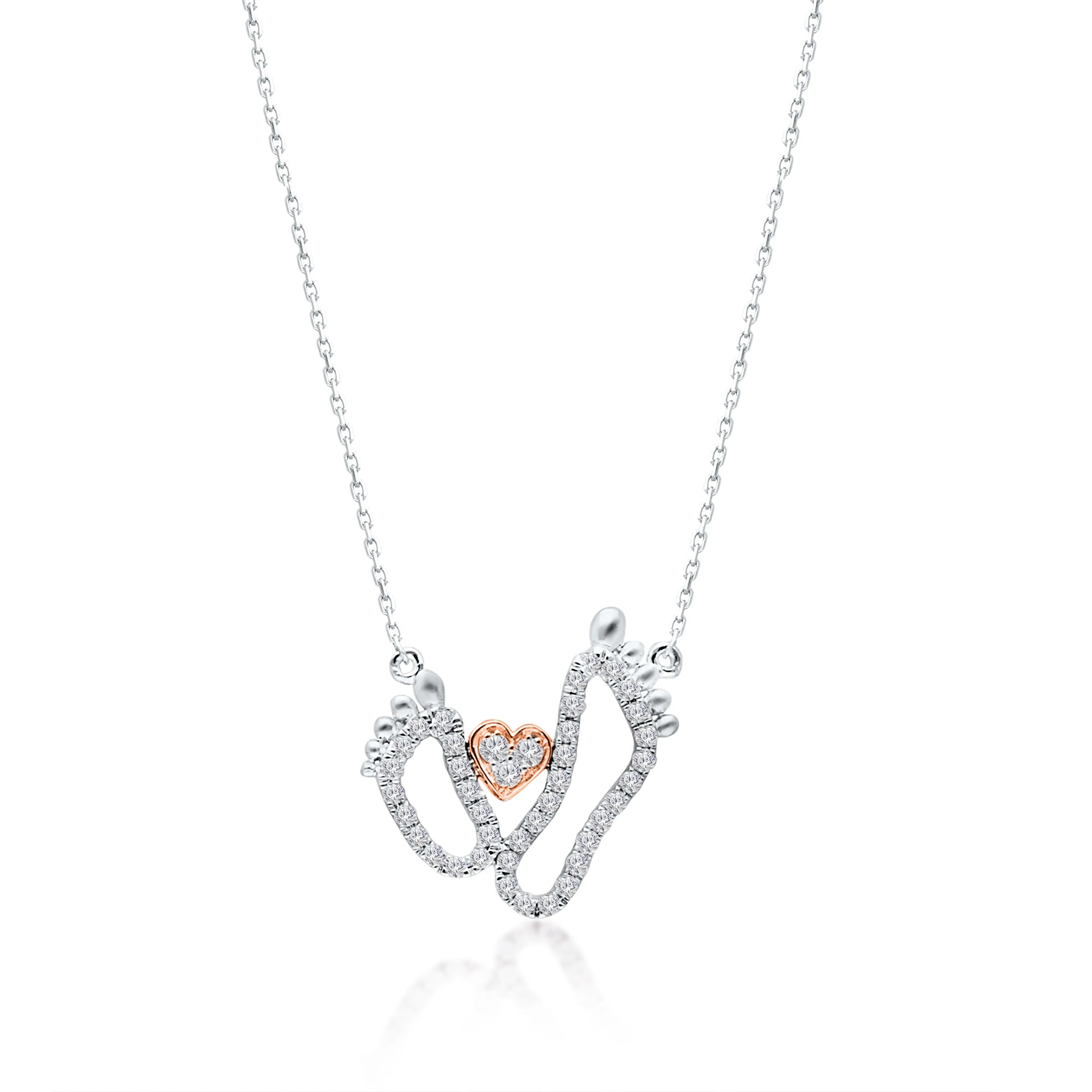 Two Tone Gold Diamond Eternal Love Necklace