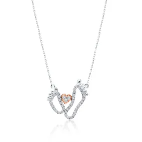 Two Tone Gold Diamond Eternal Love Necklace