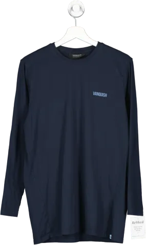 Vanquish Blue Classic Long Sleeve Fitted T Shirt UK L