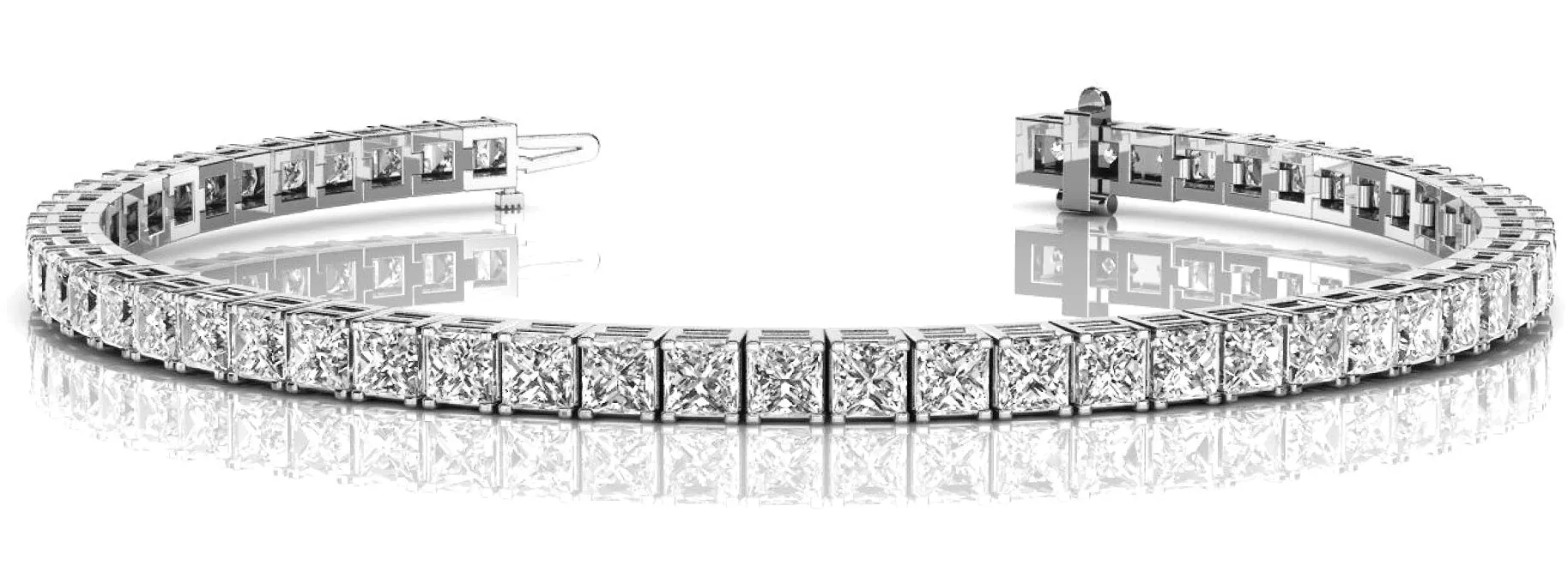 VENUS 13 Carat Princess Cut Diamond Tennis Bracelet in 14K - 18K Gold or Platinum 30 pointer F Color VS1 Clarity 4 prong set By Mike Nekta