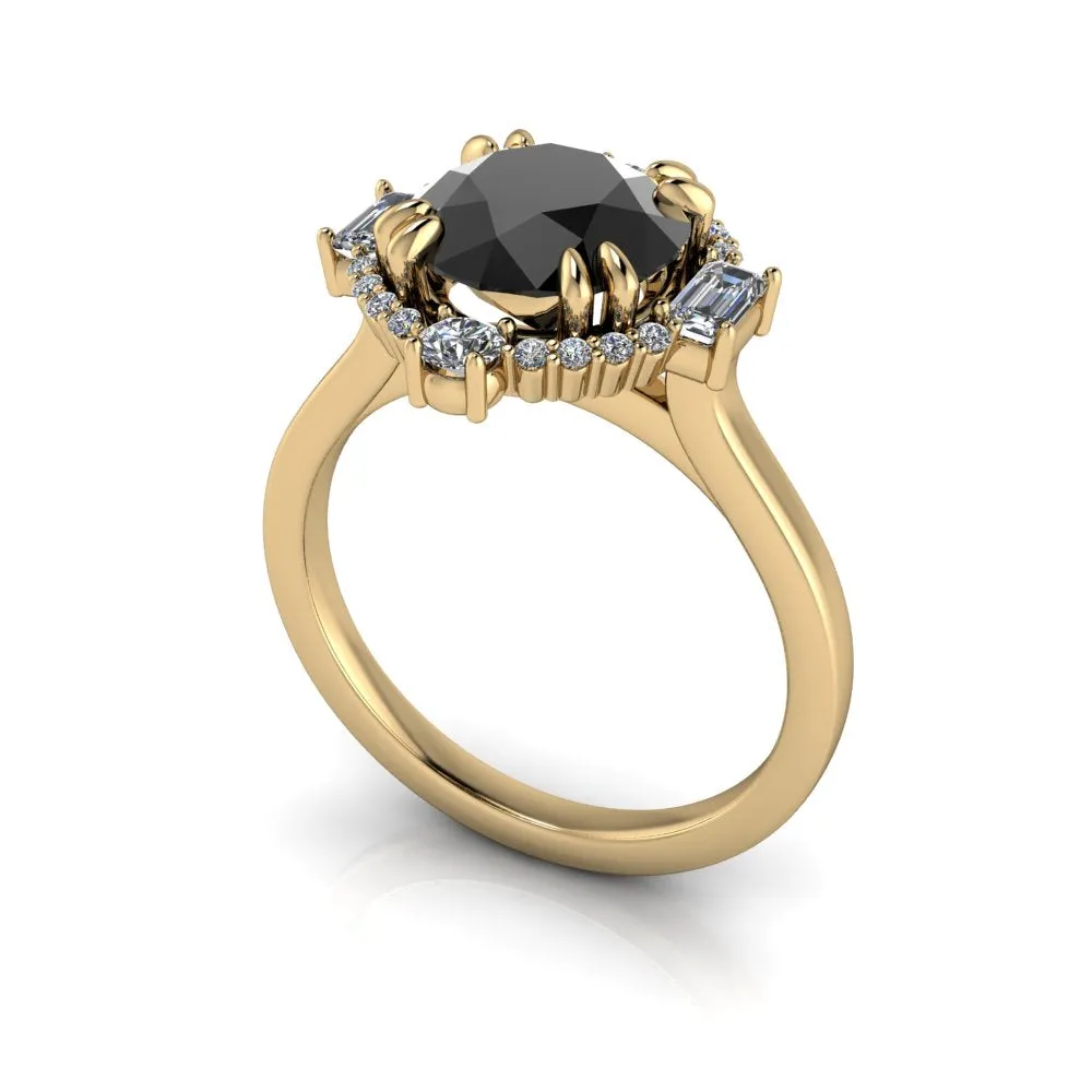 Victoria No. 3 Black Diamond Engagement Ring