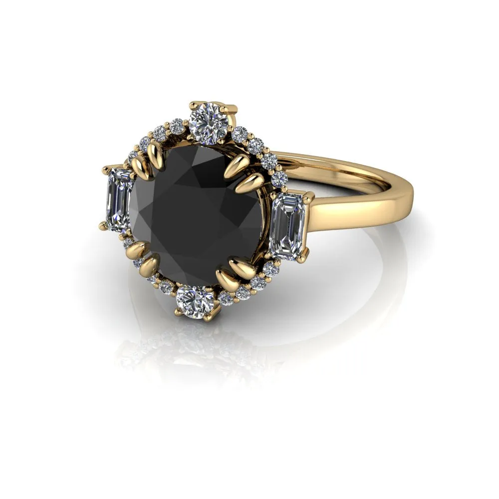 Victoria No. 3 Black Diamond Engagement Ring