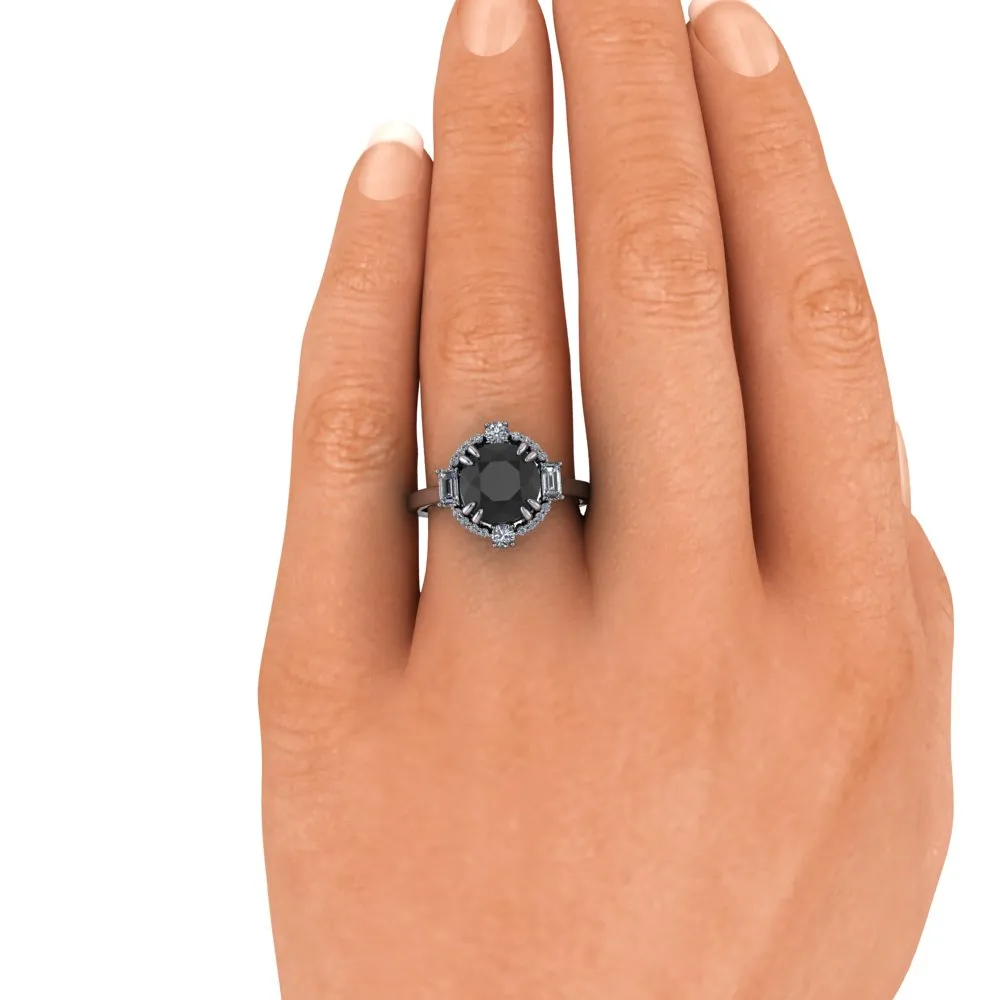 Victoria No. 3 Black Diamond Engagement Ring