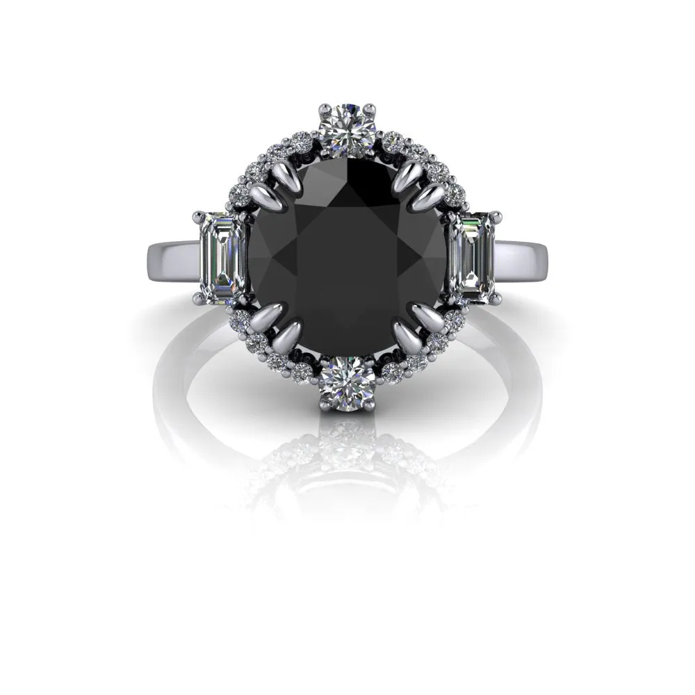 Victoria No. 3 Black Diamond Engagement Ring